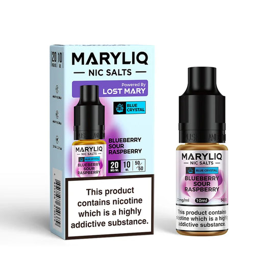 BLUEBERRY SOUR RASPBERRY BLUE CRYSTAL 10ML E-LIQUID NICOTINE SALT BY MARYLIQ - LOST MARY - Vapeslough