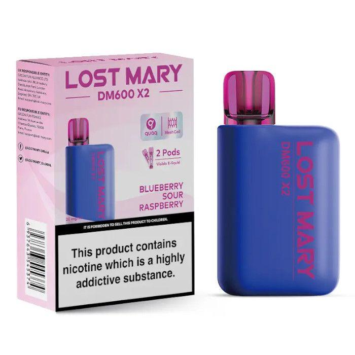 BLUEBERRY SOUR RASPBERRY - LOST MARY DM600 X2 DISPOSABLE VAPE BY LOST MARY - 2% (20MG) - Vapeslough