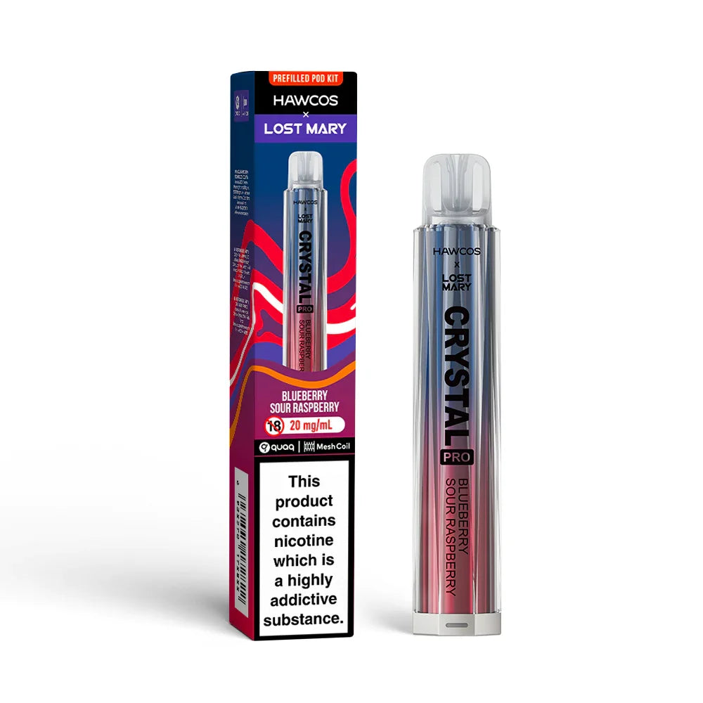 Blueberry Sour Raspberry Lost Mary x Hawcos Crystal Pro 600 - Vapeslough