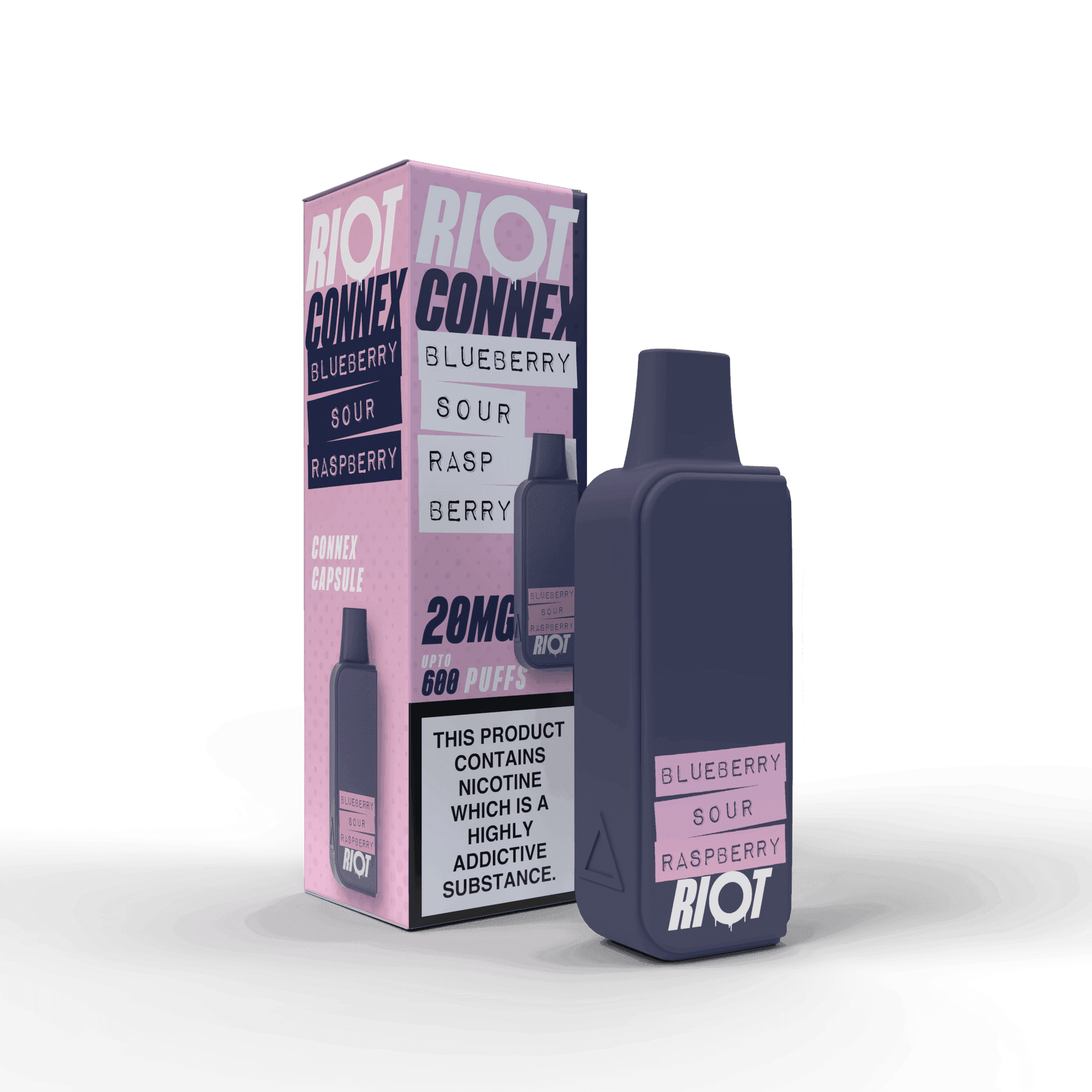 BLUEBERRY SOUR RASPBERRY - RIOT CONNEX - PRE-FILLED POD - 600 PUFFS BY RIOT SQUAD - Vapeslough