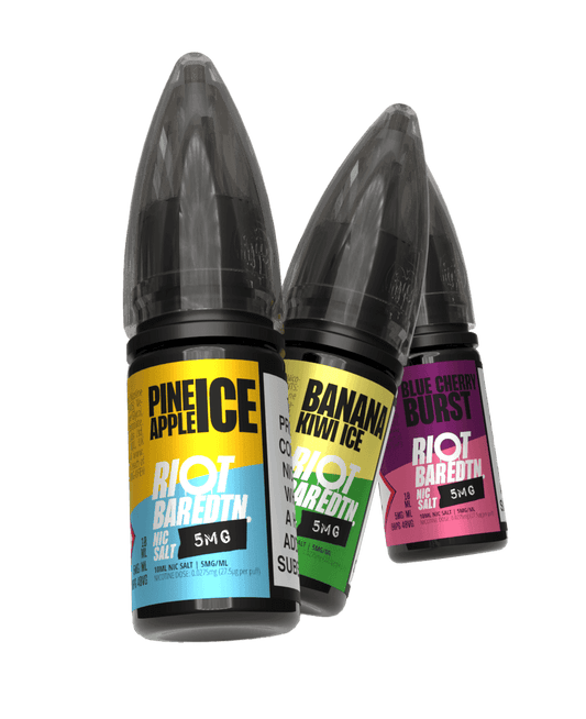 BUNDLE 5 NEW FLAVOURS - BAR EDTN - 10ML NIC SALT E-LIQUID - 5MG | 10MG | 20MG BY RIOT SQUAD - Vapeslough
