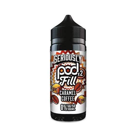 CARAMEL COFFEE - SERIOUSLY POD FILL X2 - 100ML SHORT FILL - 50/50PG/VG E-LIQUID BY DOOZY - Vapeslough
