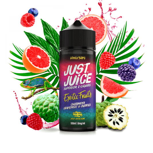 CHERIMOYA GRAPEFRUIT & BERRIES 100ML SHORT FILL E-LIQUID BY JUST JUICE - Vapeslough