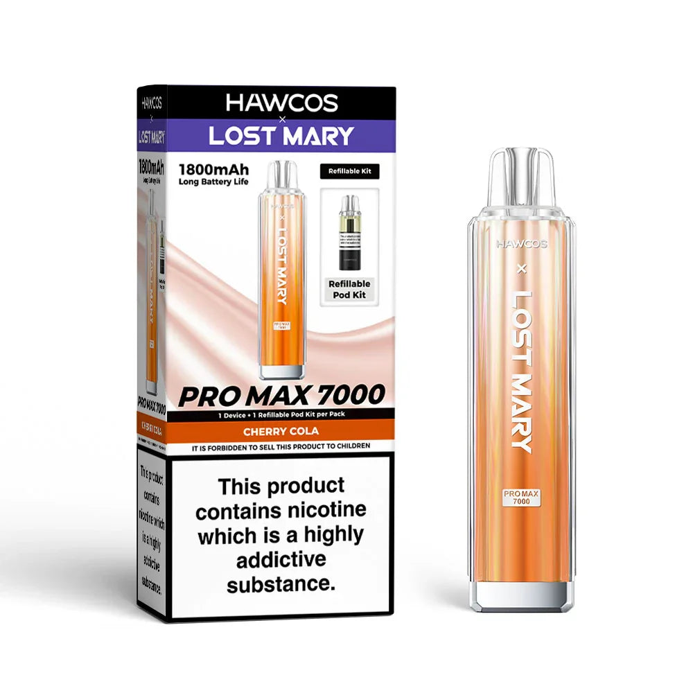Cherry Cola - Hawcos x Lost Mary Pro Max 7000 Prefilled Pod Kit - 20mg - Vapeslough