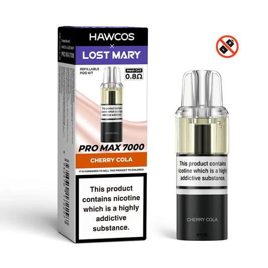 Cherry Cola - Hawcos x Lost Mary Pro Max 7000 Prefilled Pod + Refill Container - Vapeslough