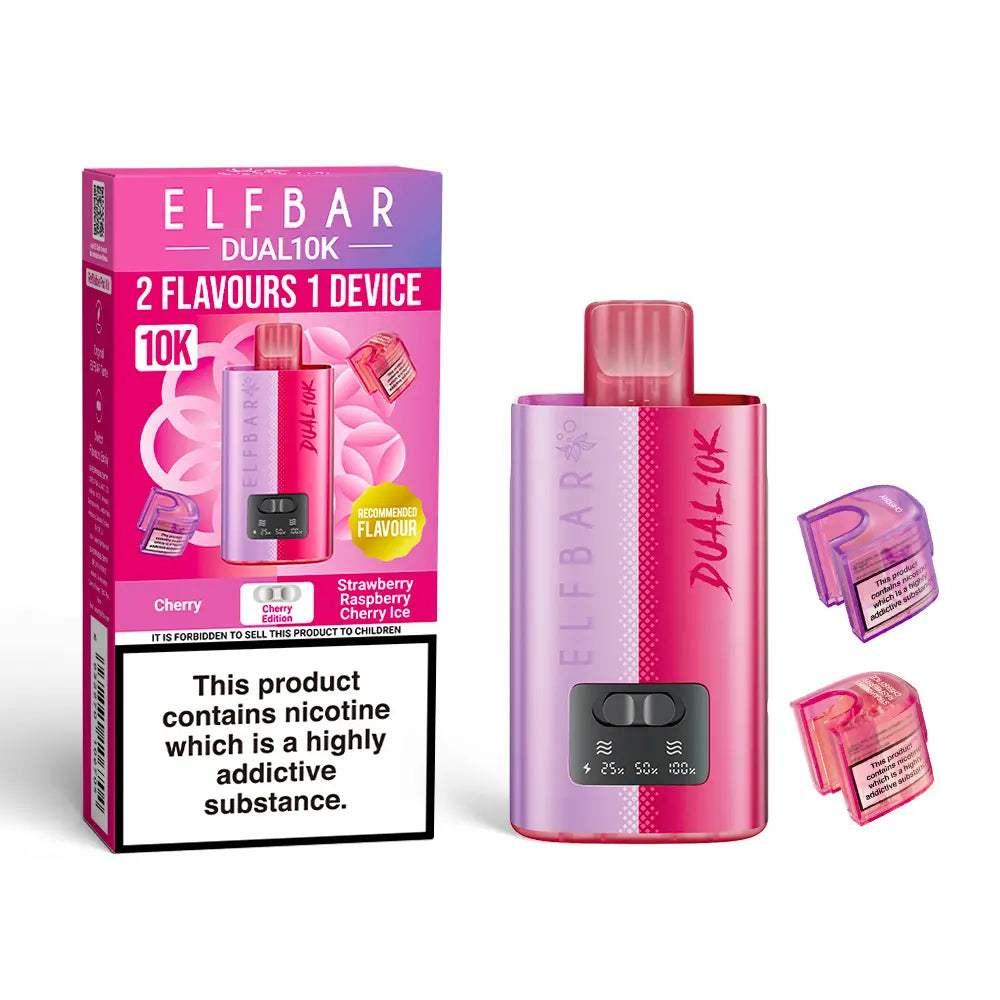 CHERRY EDITION - ELF BAR DUAL 10K PRE-FILLED VAPE KIT - 20MG(2%) - Vapeslough