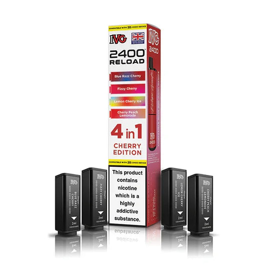 Cherry Edition IVG 2400 Reload 4-in-1 Prefilled Pods - Vapeslough
