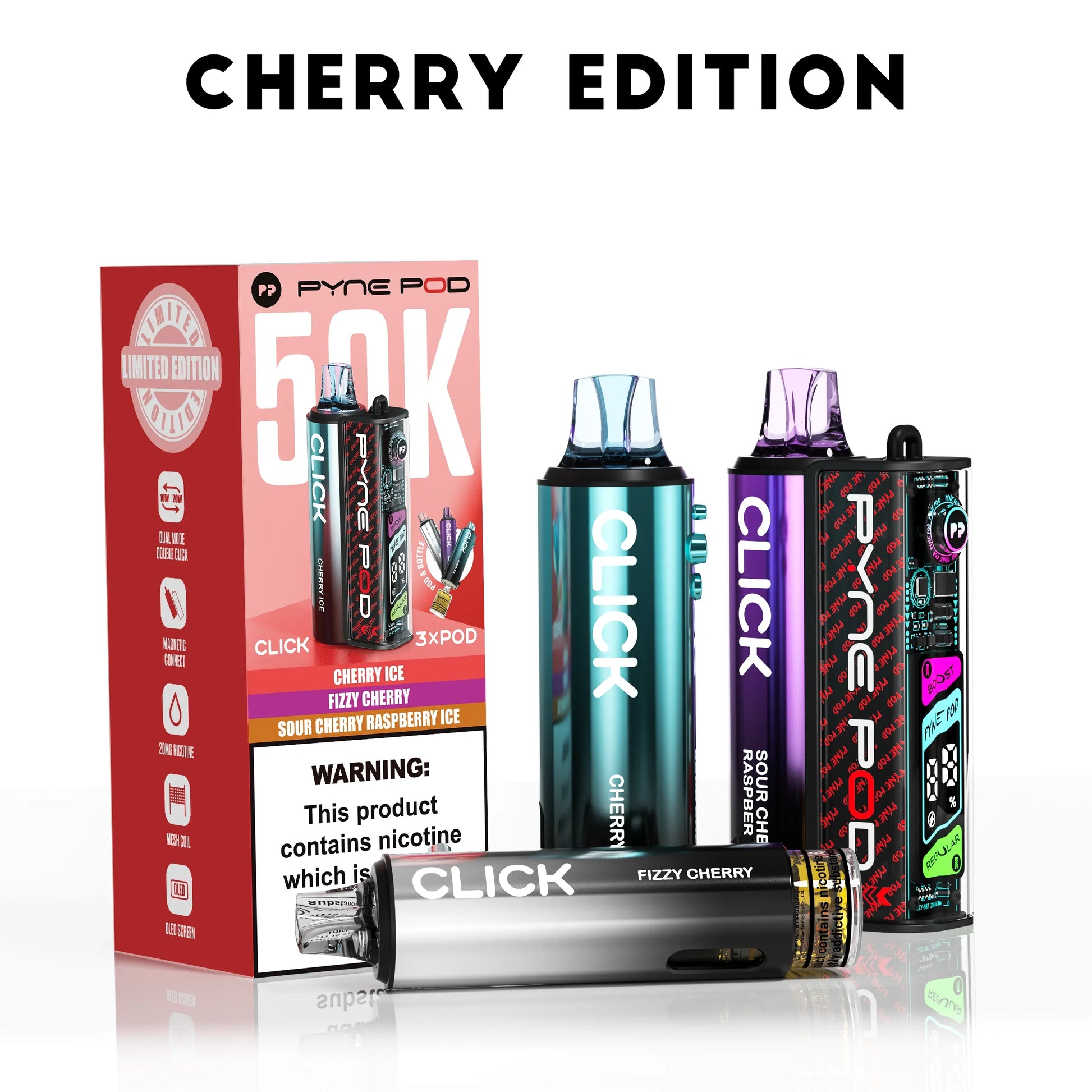 Cherry Edition - Pyne Pod Click 50K Prefilled Pod Kit - Vapeslough