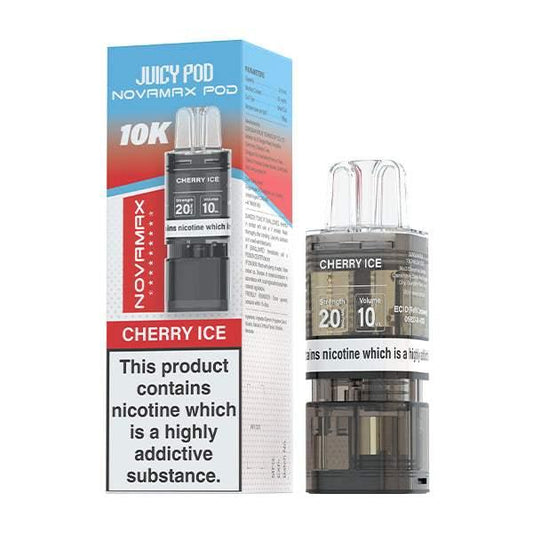 CHERRY ICE - JUICY POD NOVAMAX 10K PRE-FILLED POD - Vapeslough