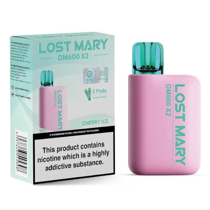 CHERRY ICE - LOST MARY DM600 X2 DISPOSABLE VAPE BY LOST MARY - 2% (20MG) - Vapeslough