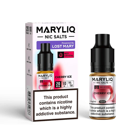 CHERRY ICE RED CRYSTAL 10ML E-LIQUID NICOTINE SALT BY MARYLIQ - LOST MARY - Vapeslough