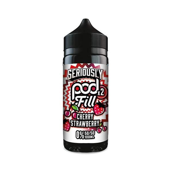 CHERRY STRAWBERRY - SERIOUSLY POD FILL X2 - 100ML SHORT FILL - 50/50PG/VG E-LIQUID BY DOOZY - Vapeslough