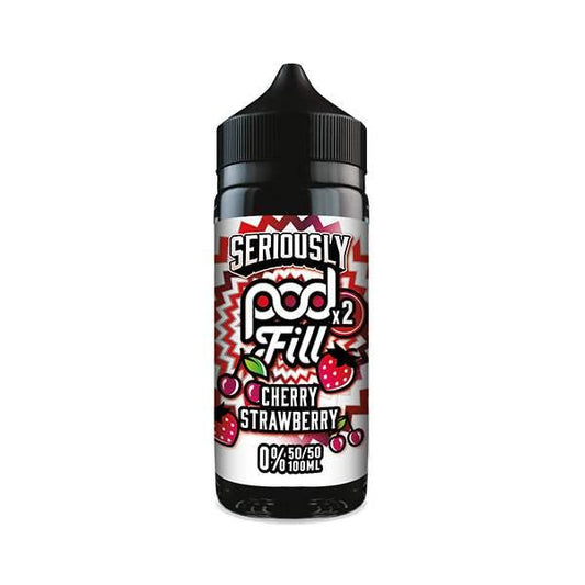 CHERRY STRAWBERRY - SERIOUSLY POD FILL X2 - 100ML SHORT FILL - 50/50PG/VG E-LIQUID BY DOOZY - Vapeslough
