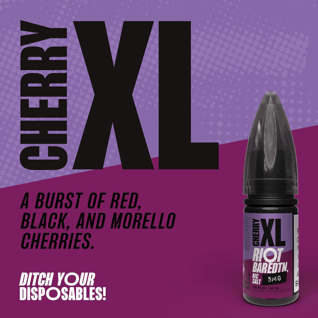 CHERRY XL - BAR EDTN - 10ML NIC SALT E-LIQUID - 5MG | 10MG | 20MG BY RIOT SQUAD - Vapeslough