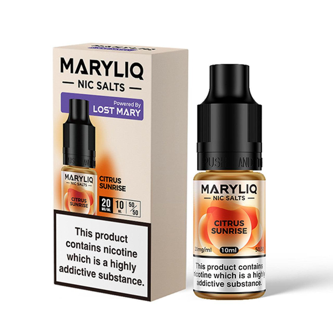 CITRUS SUNRISE 10ML E-LIQUID NICOTINE SALT BY MARYLIQ - LOST MARY - Vapeslough