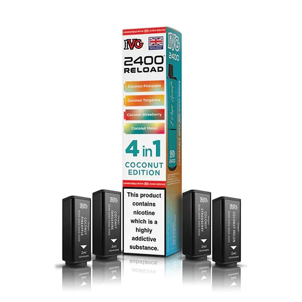 Coconut Edition IVG 2400 Reload 4-in-1 Prefilled Pods - Vapeslough