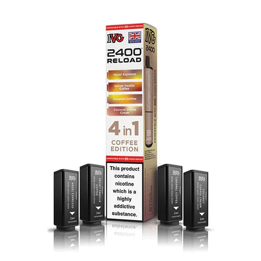 Coffee Edition IVG 2400 Reload 4-in-1 Prefilled Pods - Vapeslough