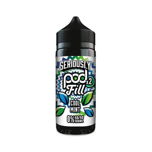 COOL MINT - SERIOUSLY POD FILL X2 - 100ML SHORT FILL - 50/50PG/VG E-LIQUID BY DOOZY - Vapeslough