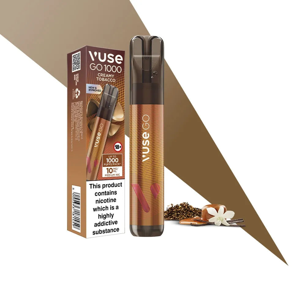 CREAMY TOBACCO DISPOSABLE VAPE BY VUSE GO 1000 - 6MG | 10MG | 20MG