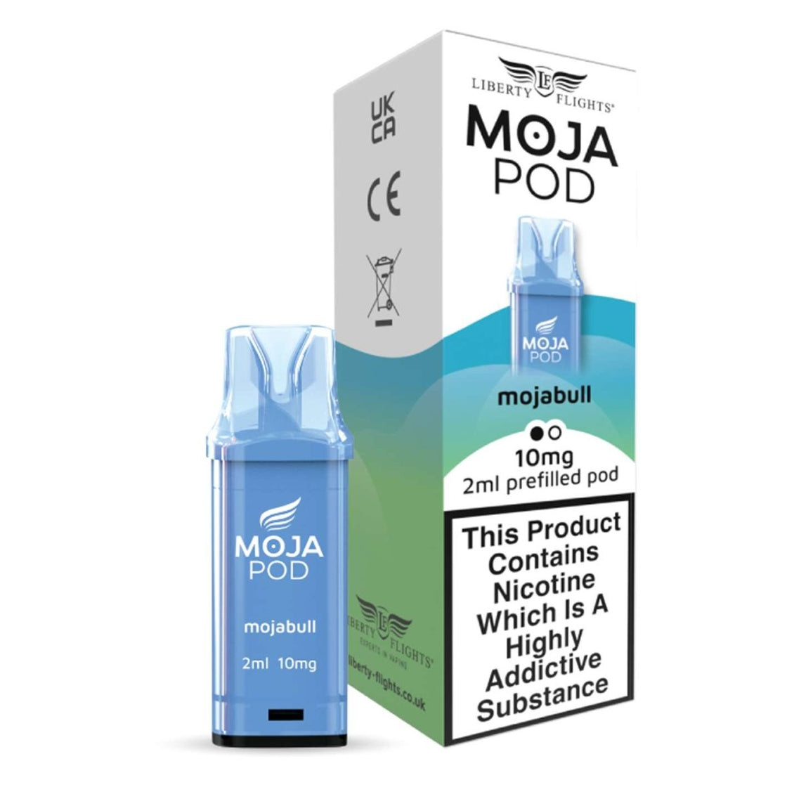 MOJA POD MOJABULL PREFILLED POD 10MG(1%) BY LIBERTY FLIGHTS