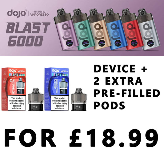 DOJO BLAST 6000 DEVICE + 2 PRE-FILLED PODS - Vapeslough