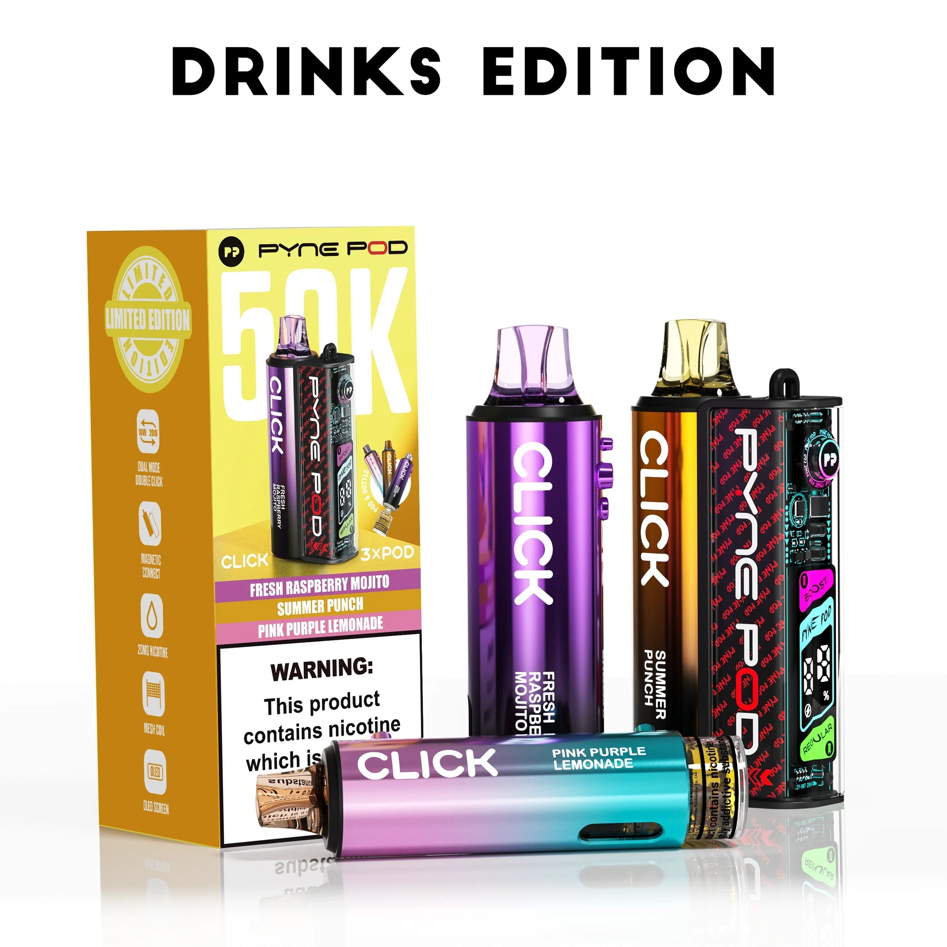 Drinks Edition - Pyne Pod Click 50K Prefilled Pod Kit - Vapeslough