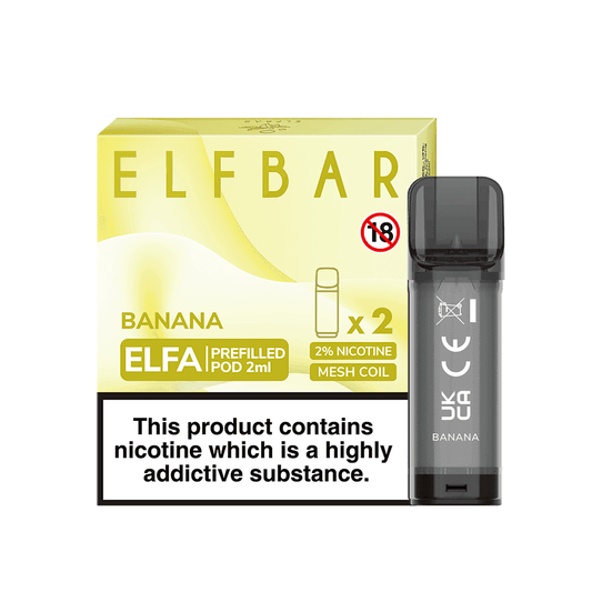 ELFA BANANA PREFILLED PODS (2PCS) - ELF BAR £2.39 - Vapeslough