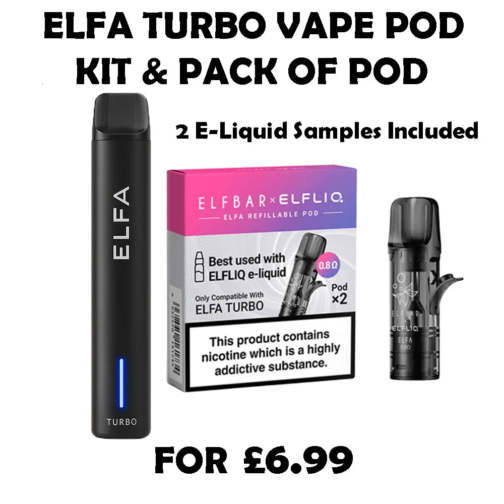 ELFA TURBO VAPE POD KIT + PACK OF POD - Vapeslough