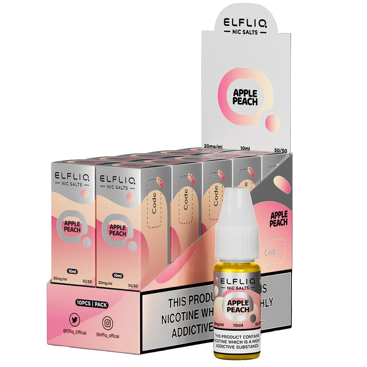 ELFLIQ BOX OF 10 10ML E LIQUID NICOTINE SALT BY ELFLIQ - ELFBAR