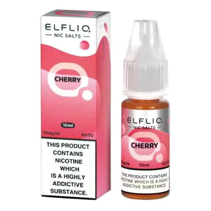 CHERRY 10ML E LIQUID NICOTINE SALT BY ELFLIQ - ELFBAR