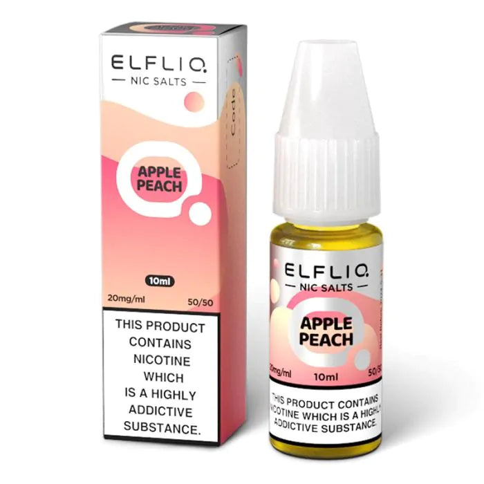 APPLE PEACH 10ML E LIQUID NICOTINE SALT BY ELFLIQ - ELFBAR