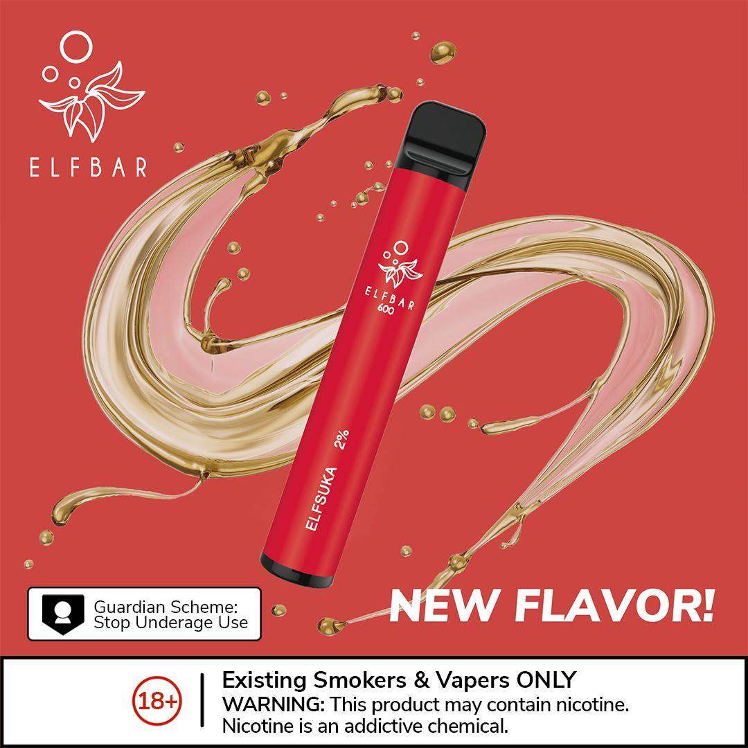 ELFSUKA ELF BAR 600 DISPOSABLE DEVICE - 20MG - Vapeslough