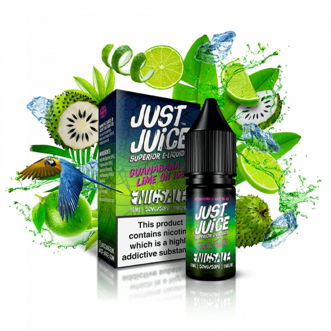 EXOTIC FRUITS 10ML NIC SALT - 10MG|20MG BY JUST JUICE - 4 X FULL RANGE FOR £11.99 - Vapeslough