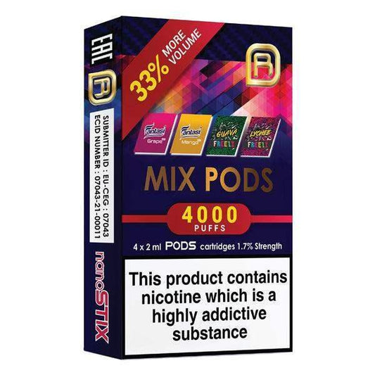 FANTASY GUAVA LYCHEE - MIX PODS - VELVET NANOSTIX PODS - 4000 PUFFS - PACK OF 4 - Vapeslough