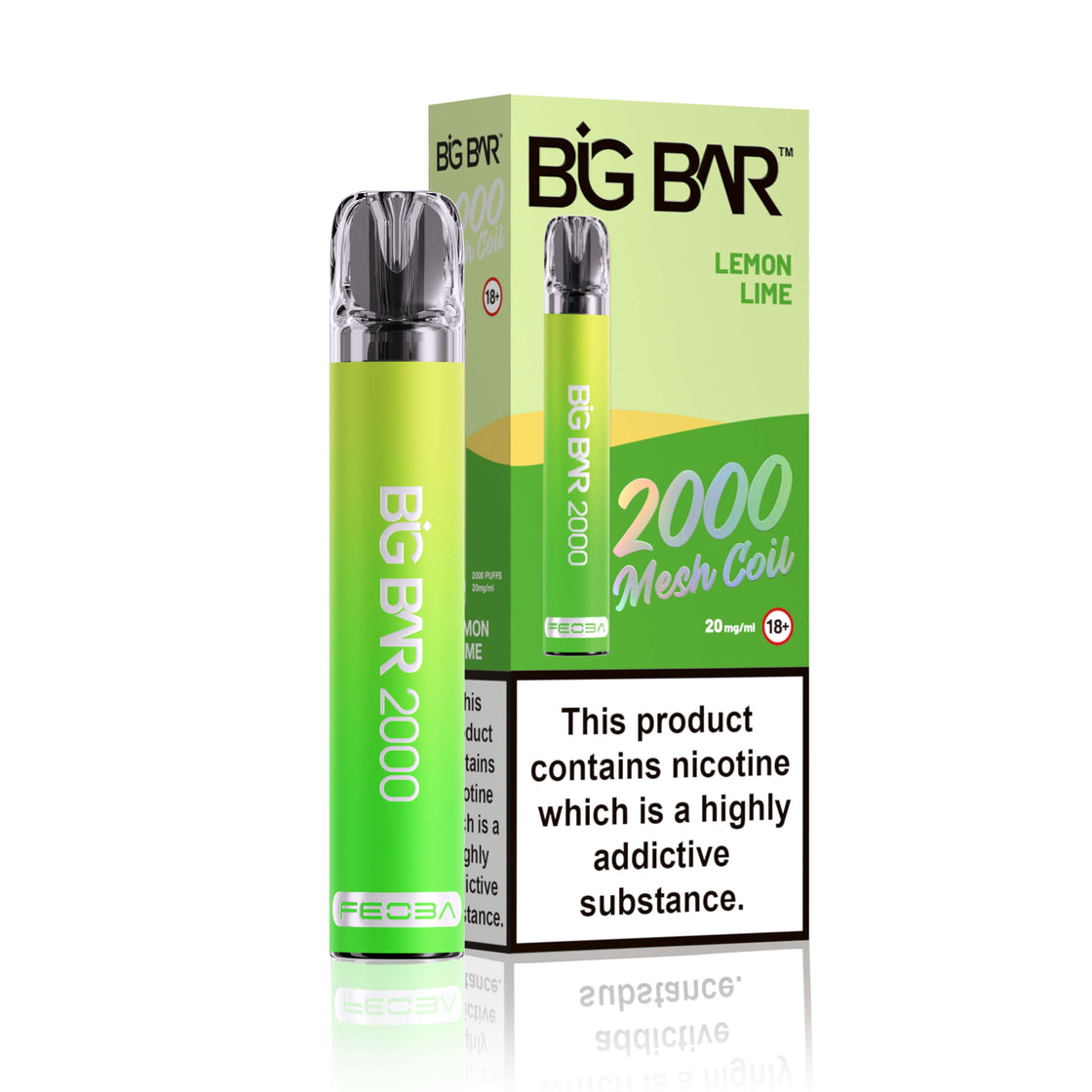 LEMON LIME - FEOBA BIG BAR 2000 DISPOSABLE VAPE - 20MG(2%)