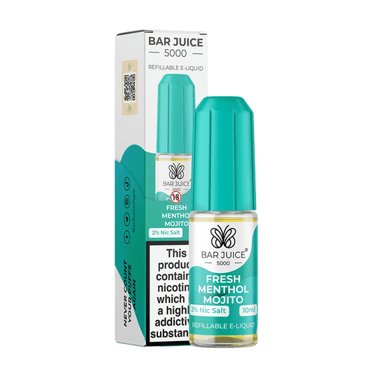 FRESH MENTHOL MOJITO 10ML E LIQUID NICOTINE SALT BY BAR JUICE 5000 - Vapeslough