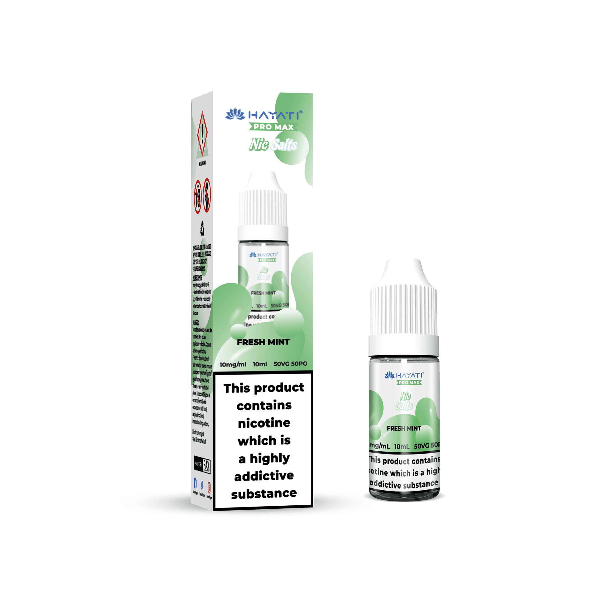 FRESH MINT 10ML NIC SALT BY HAYATI PRO MAX 10MG(1%) | 20MG(2%) - Vapeslough