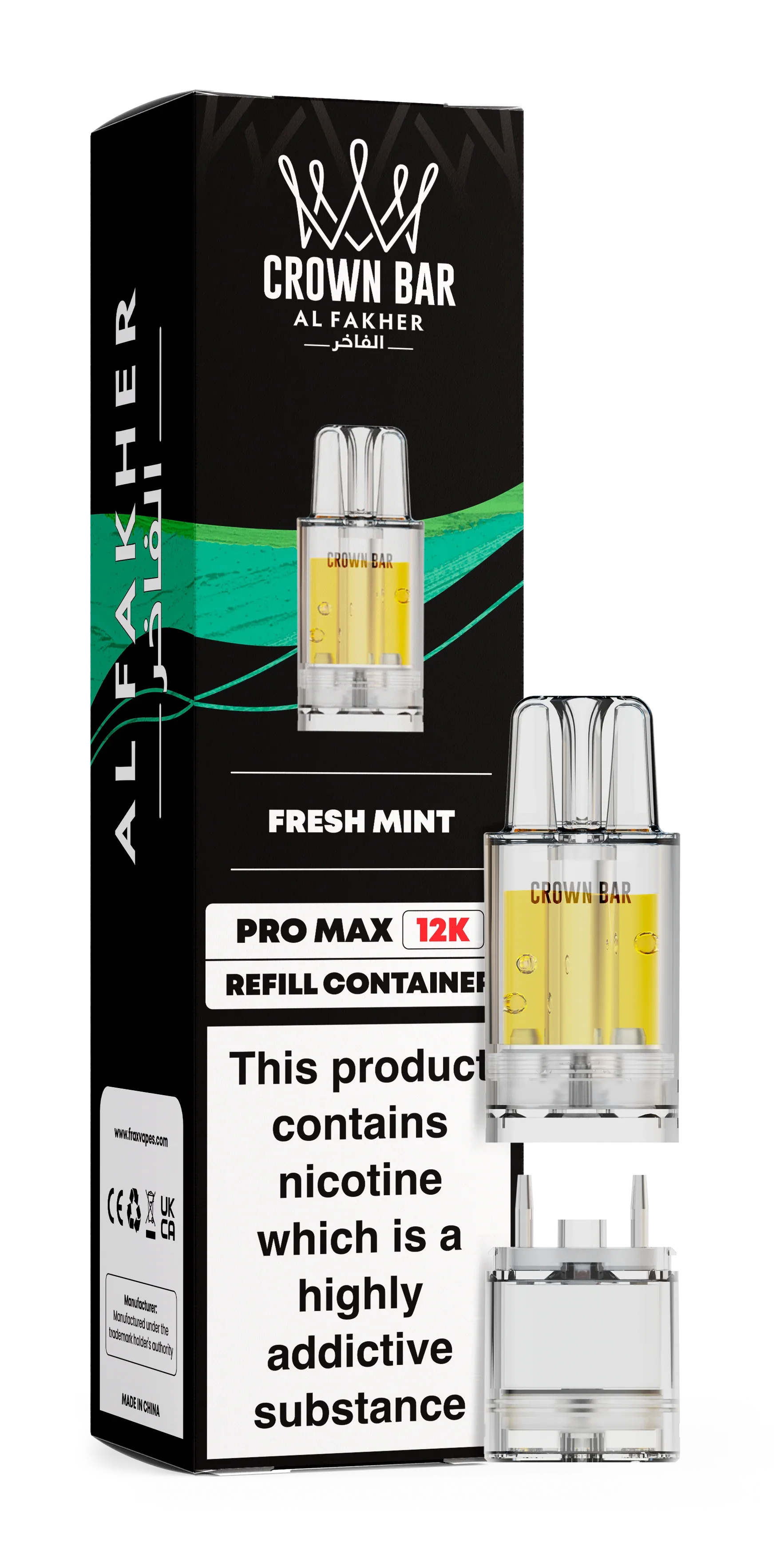 Fresh Mint Al Fakher Crown Bar Pro Max 12K Refill Pod - Vapeslough