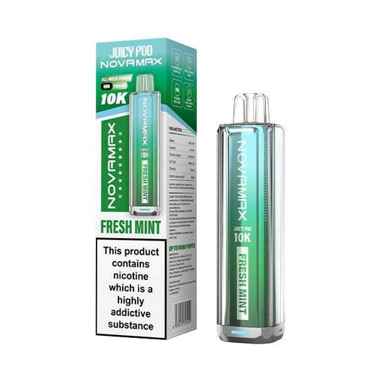 FRESH MINT - JUICY POD NOVAMAX 10K PRE-FILLED VAPE KIT - Vapeslough