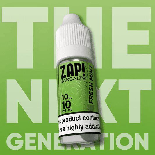 FRESH MINT ZAP! 10ML BAR NIC SALT E-LIQUID BY ZAP! - 10MG | 20MG - Vapeslough
