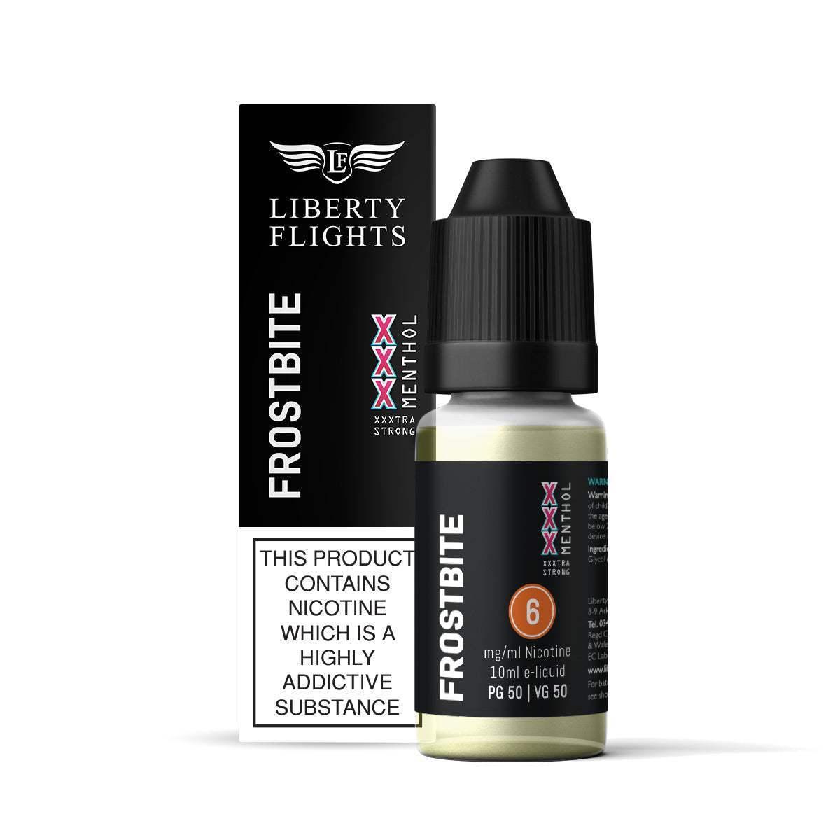 FROSTBITE - 10ML E-LIQUID 50VG|50PG BY LIBERTY FLIGHTS - 0MG|3MG|6MG|12MG|18MG - 1X|3X|4X|10X BOTTLES - Vapeslough