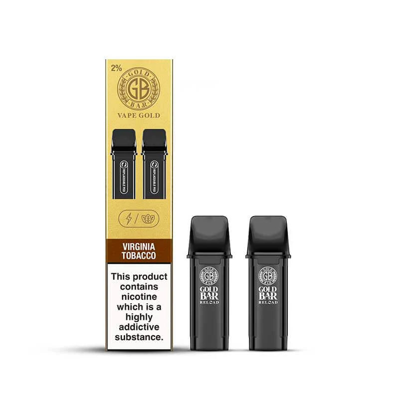 VIRGINIA TOBACCO - GOLD BAR RELOAD PRE-FILLED PODS BY GOLD BAR - PACK OF 2