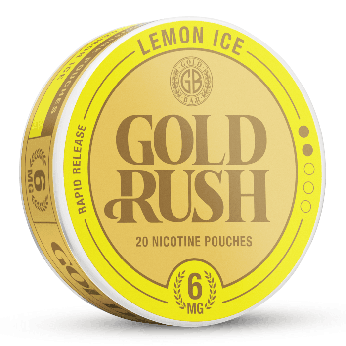 LEMON ICE - GOLD BAR GOLD RUSH NICOTINE POUCHES - 20PCS