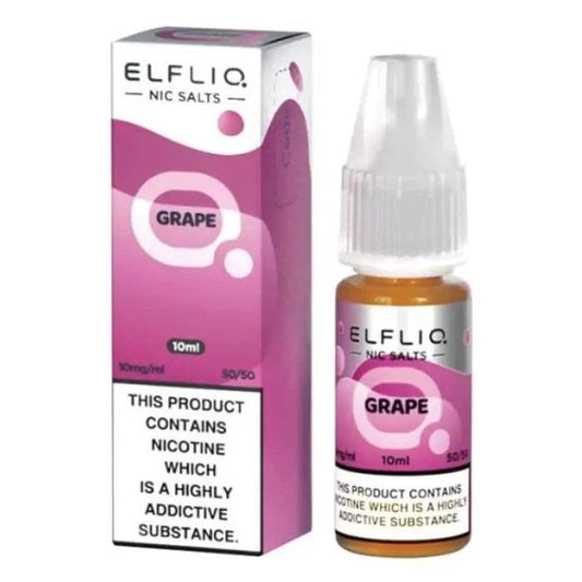 GRAPE 10ML E LIQUID NICOTINE SALT BY ELFLIQ - ELFBAR - Vapeslough