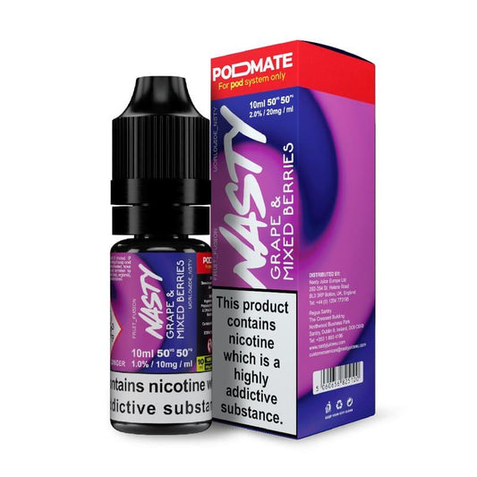 Grape & Mixed Berries PODMATE 10ML NIC SALT NASTY JUICE - Vapeslough