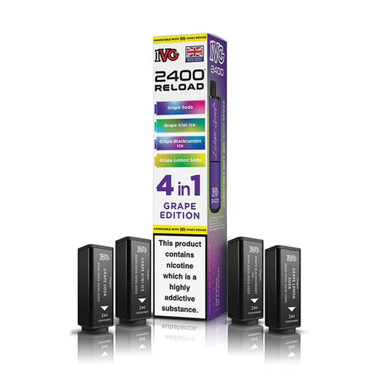 Grape Edition IVG 2400 Reload 4-in-1 Prefilled Pods - Vapeslough