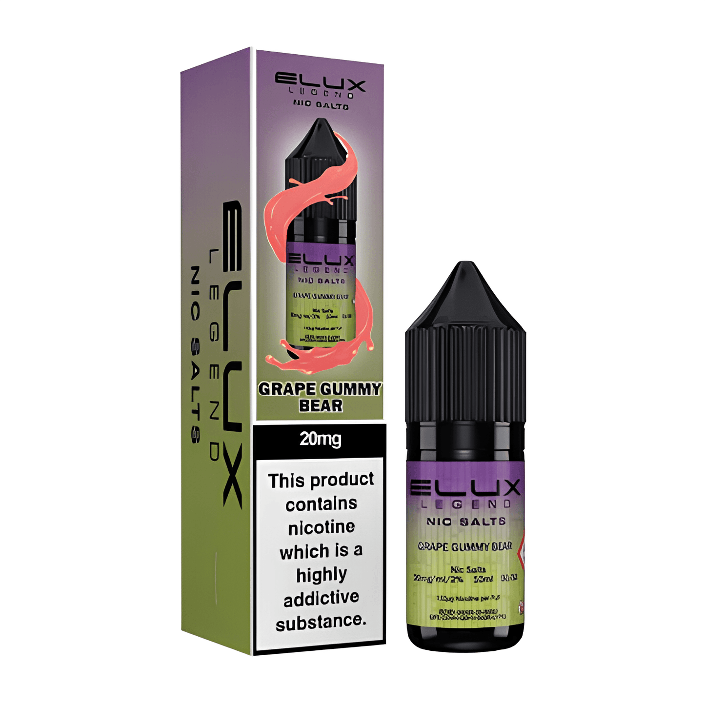 GRAPE GUMMY BEAR 10ML NIC SALT BY ELUX LEGEND 10MG(1%) | 20MG(2%) - Vapeslough