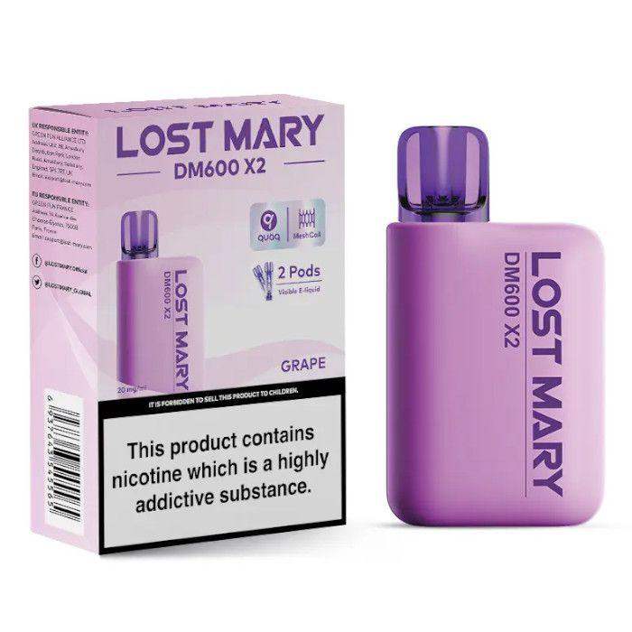 GRAPE - LOST MARY DM600 X2 DISPOSABLE VAPE BY LOST MARY - 2% (20MG) - Vapeslough