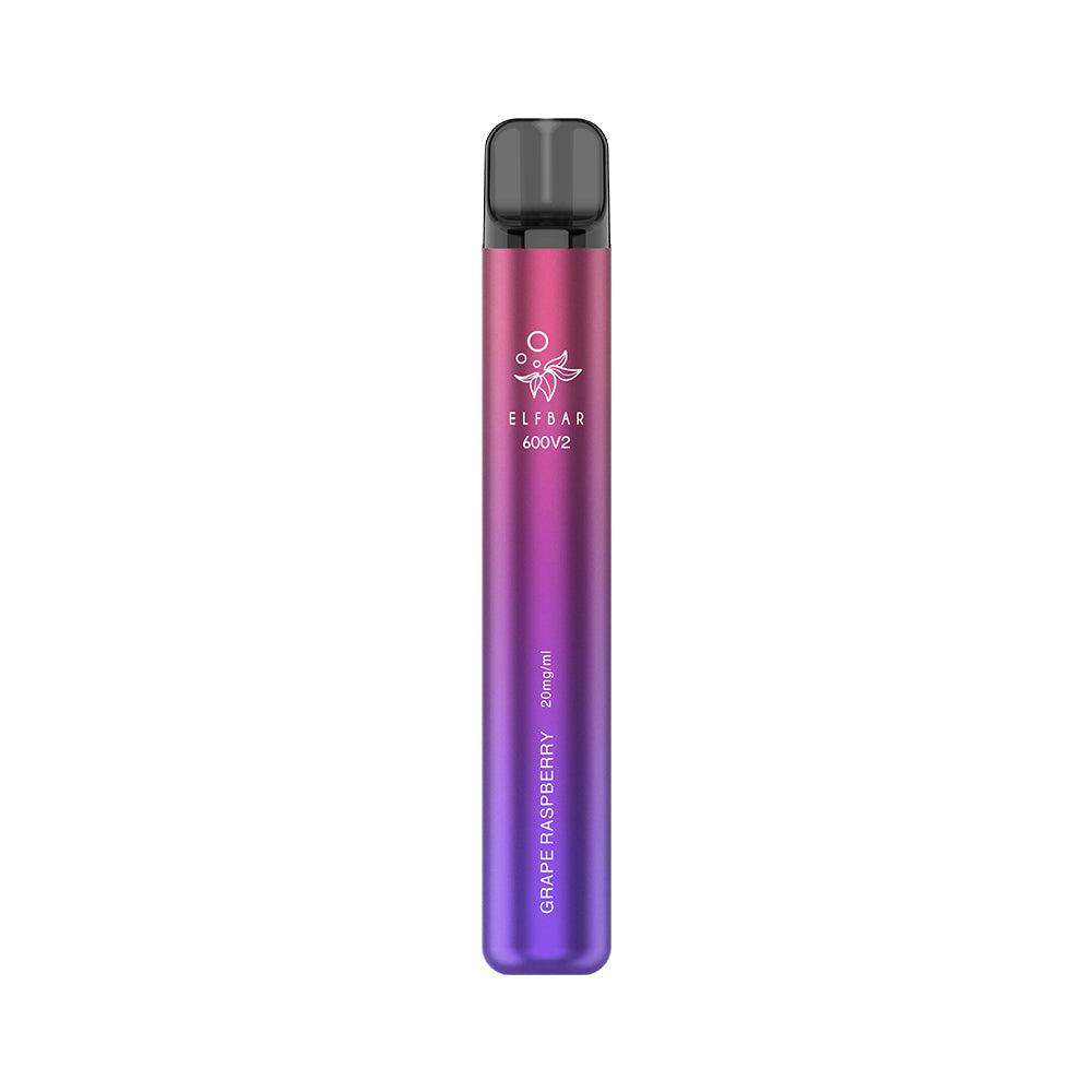 GRAPE RASPBERRY ELFBAR 600V2 DISPOSABLE VAPE BY ELF BAR - 20MG(2%) - Vapeslough