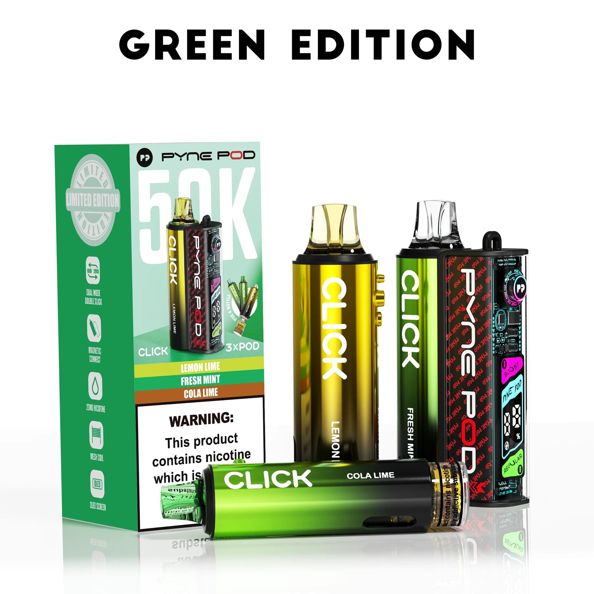 Green Edition - Pyne Pod Click 50K Prefilled Pod Kit - Vapeslough